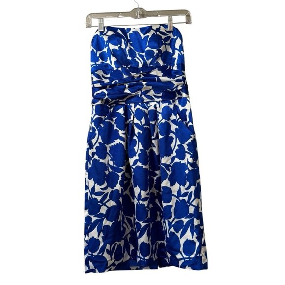 David's Bridal Slim Charmeuse Print Dress with Ruched Waist Sz 4 Wedding Formal‎ - Picture 1 of 11